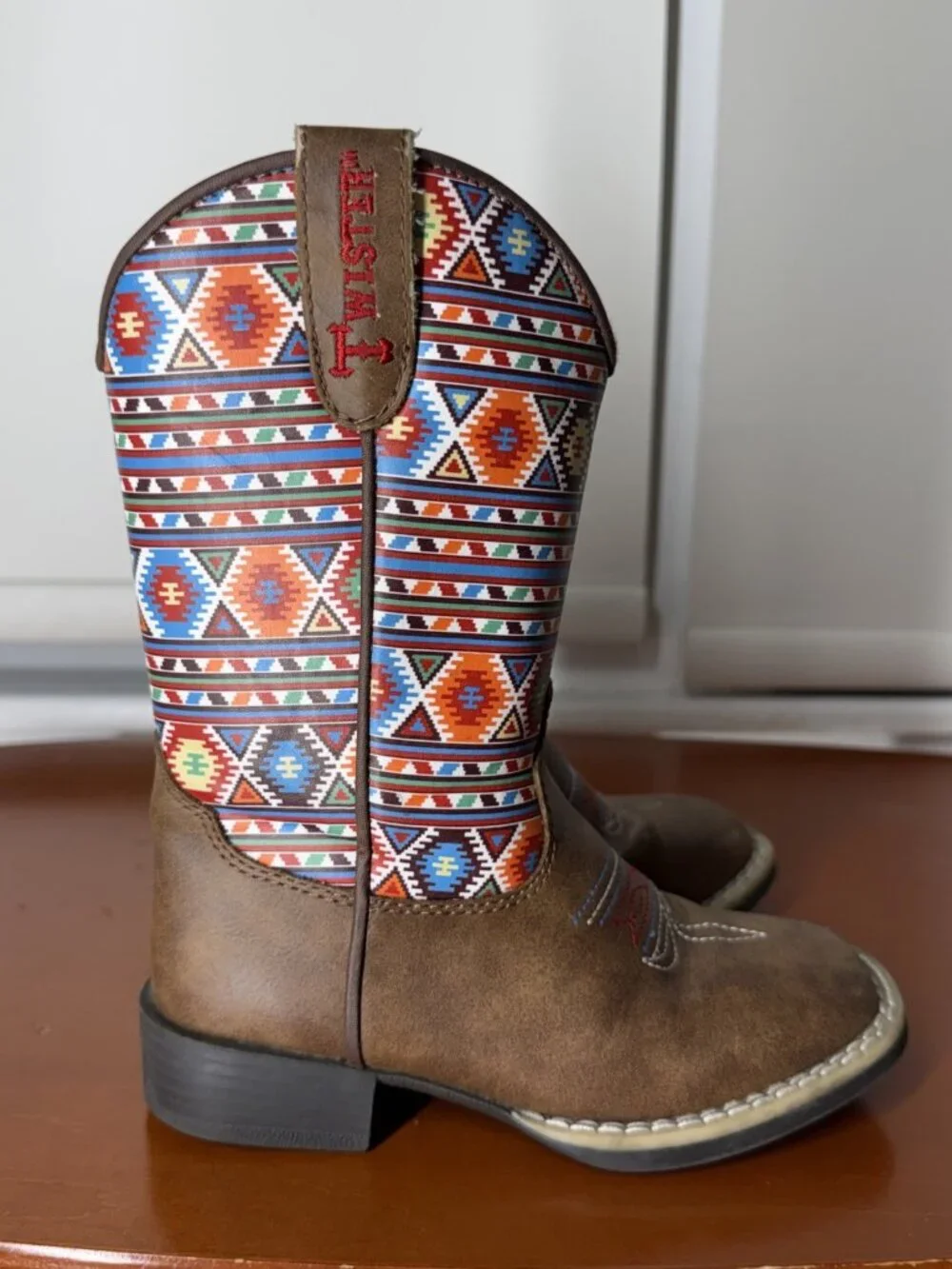 Twister Western Boots Little Girl 9 Daniella Southwest Print Brown Cowgirl
